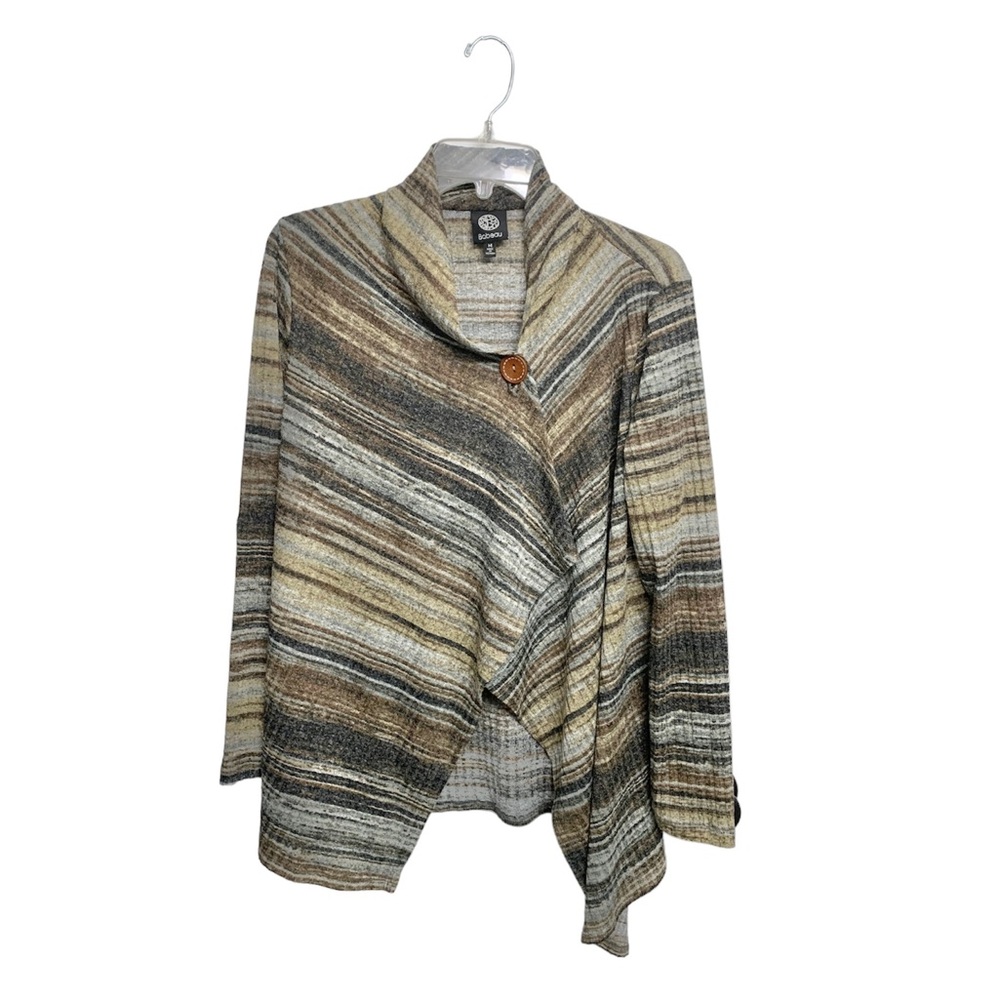 Bobeau Womens Wrap Cardigan Striped Size Medium